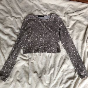 Purple flower crop top